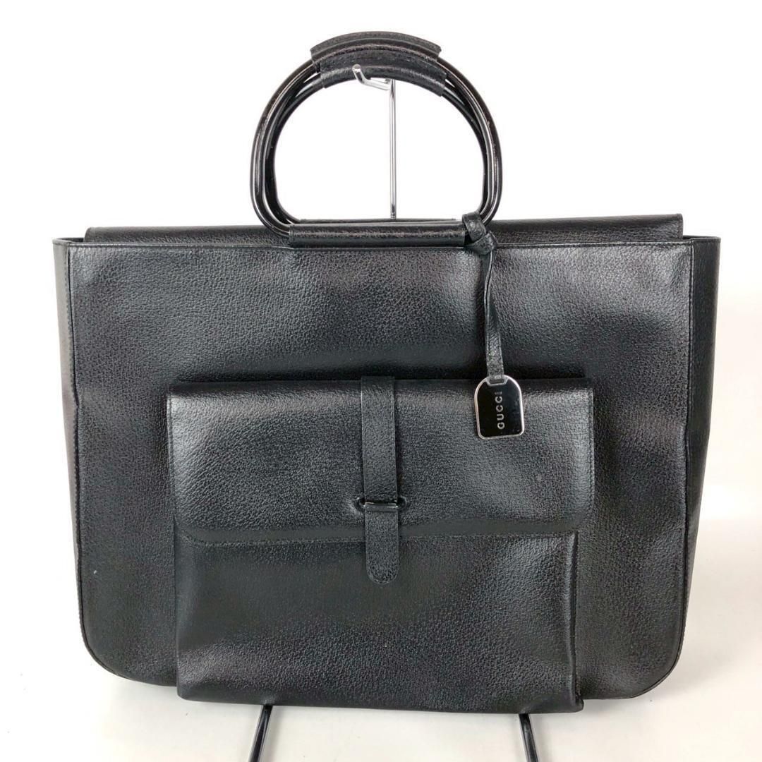 GUCCI グッチ レザー ハンドバッグ ブラック メンズ ブランド