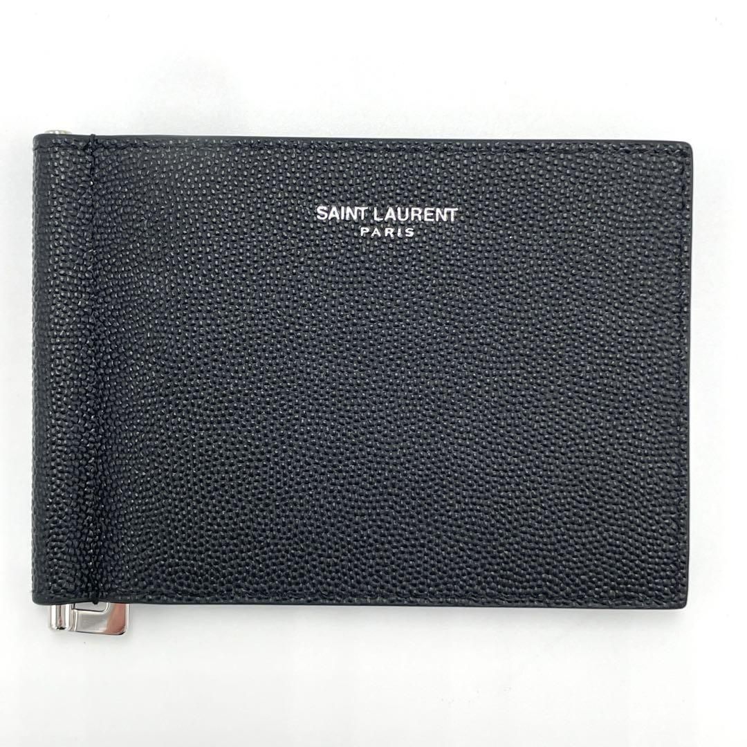 No.209 早い者勝ち☆新品同様☆SAINTLAURENT サンローラン マネークリップ ビルクリップ ブラック ロゴ メンズ レディース ユニセックス