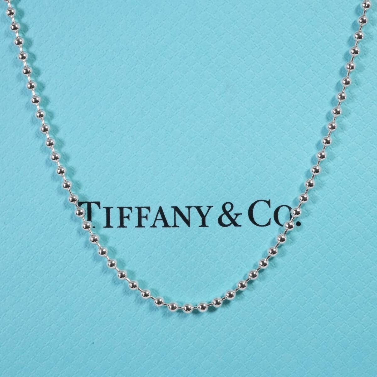 極美品80cmティファニーボールチェーンロングシルバーネックレス/25-2969