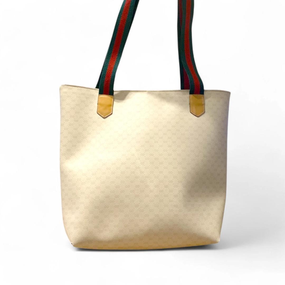 GUCCI グッチ シェリーライン マイクロGG トートバッグ ベージュ PVC