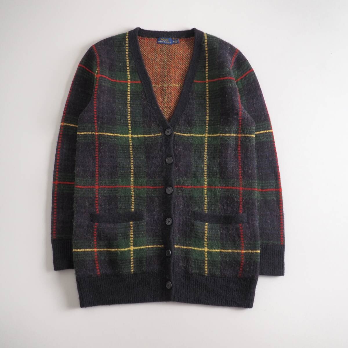 ラルフローレン　ウール１００％　カーディガン　タータンチェック柄　美品 目立った傷や汚れなし】ラルフローレン Ralph Lauren ウール