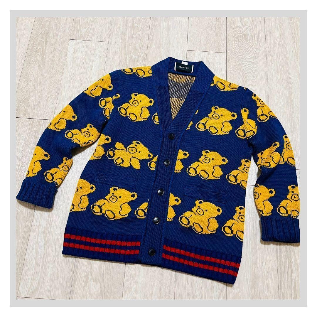 未使用に近い】グッチ テディベア くま Lサイズ カーディガン マルチ