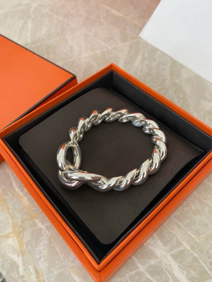 激レア HERMES エルメス トルサード　シェーヌダンクル レシート付 ビンテージ ブレスレット