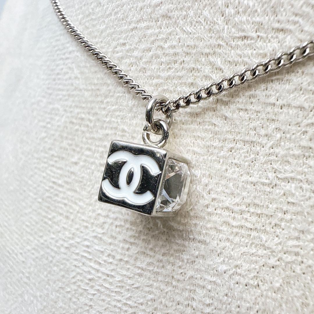 CHANEL シャネル ココマーク ラインストーン ネックレス 25年製 未使用 CHANEL ココマーク ラインストーン ネックレス