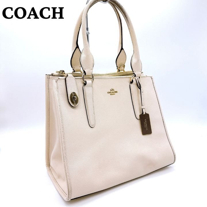 COACH コーチ ハンドバッグ 33995 ホワイト系 レザー 通勤 ビジネス