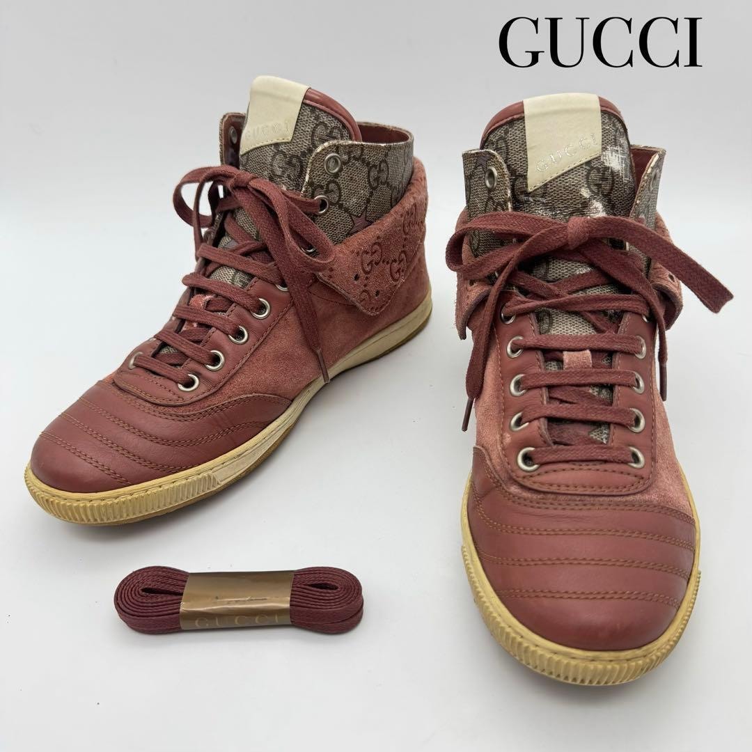 A (未使用に近い)】GUCCI グッチ スニーカー G75 インターロッキングG