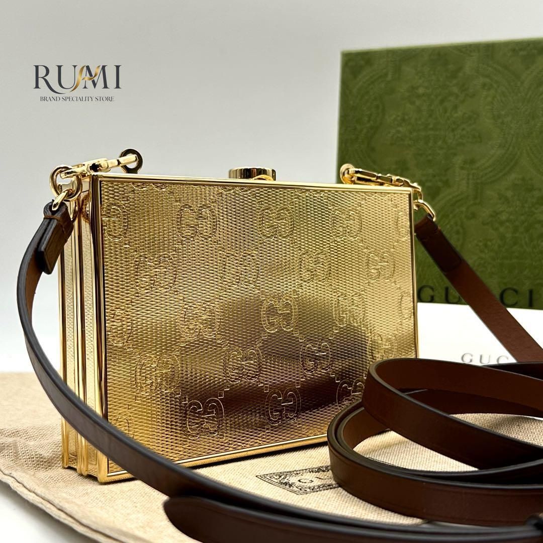 A_00258/美品/付属品完備 GUCCI がま口 バニティ ショルダーバッグ GG柄