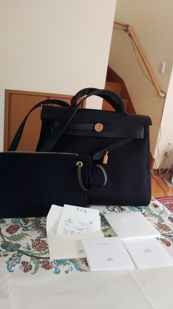 A (未使用に近い)】エルメス プティ デュック フラットポーチGM