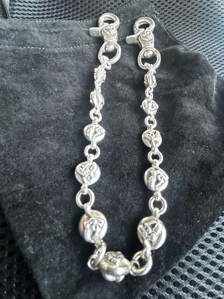 CHROME HEARTS LA現地購入 ビンテージ ケルティックボール　ウォレットチェーン ダブルクリップ オールドクロムハーツ ショート 初期物