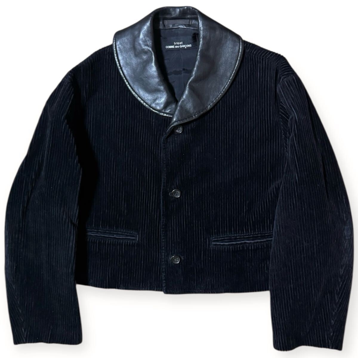 ギャルソン AD1990 アーカイブ 短丈 コーデュロイ ブルゾン ブラック 目立った傷や汚れなし】【AD1990/アーカイブ】稀少 tricot COMME
