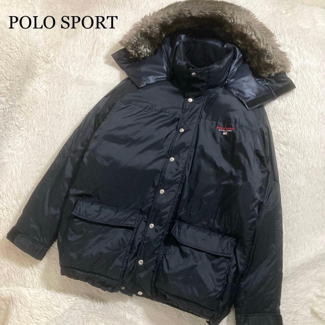 美品 希少 POLO RALPH LAUREN ポロスポーツ ラルフローレン ダウンジャケット フード ファー