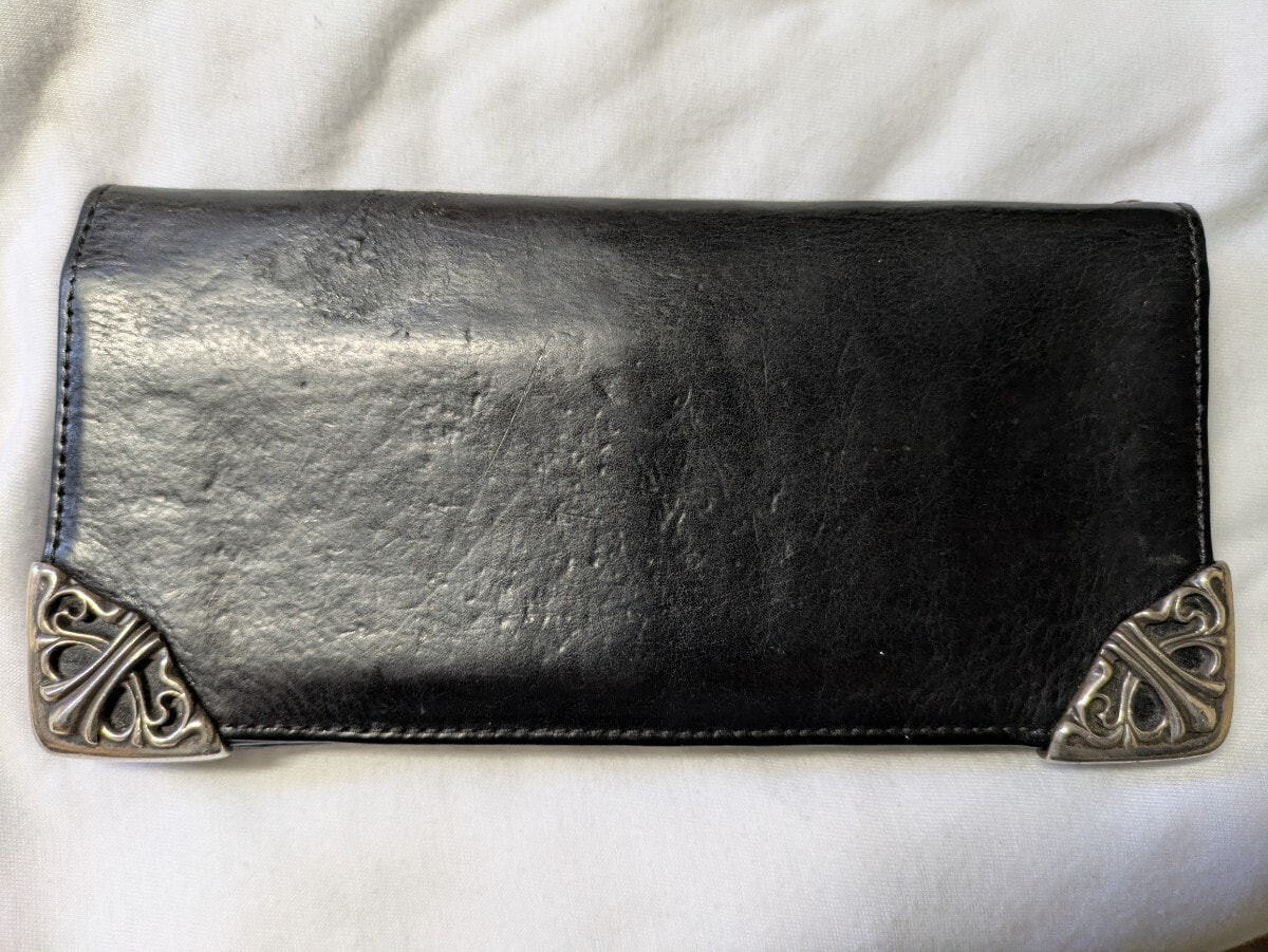 CHROME HEARTS クロムハーツ LNG SNGL FLD TIPS シングルフォールド レザーウォレット 長財布 ブラック 