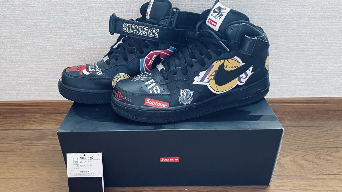 シュプリーム × NBA × ナイキ エアフォース1 ミッド '07 "ブラック"