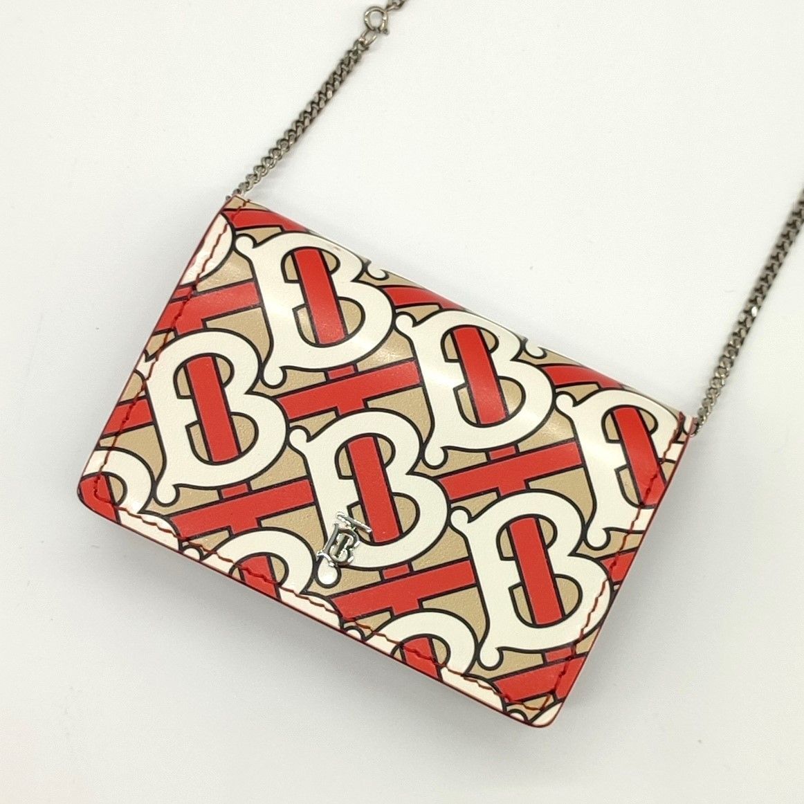 【美品】BURBERRY　バーバリー　モノグラム　TBロゴ　チェーンウォレット
