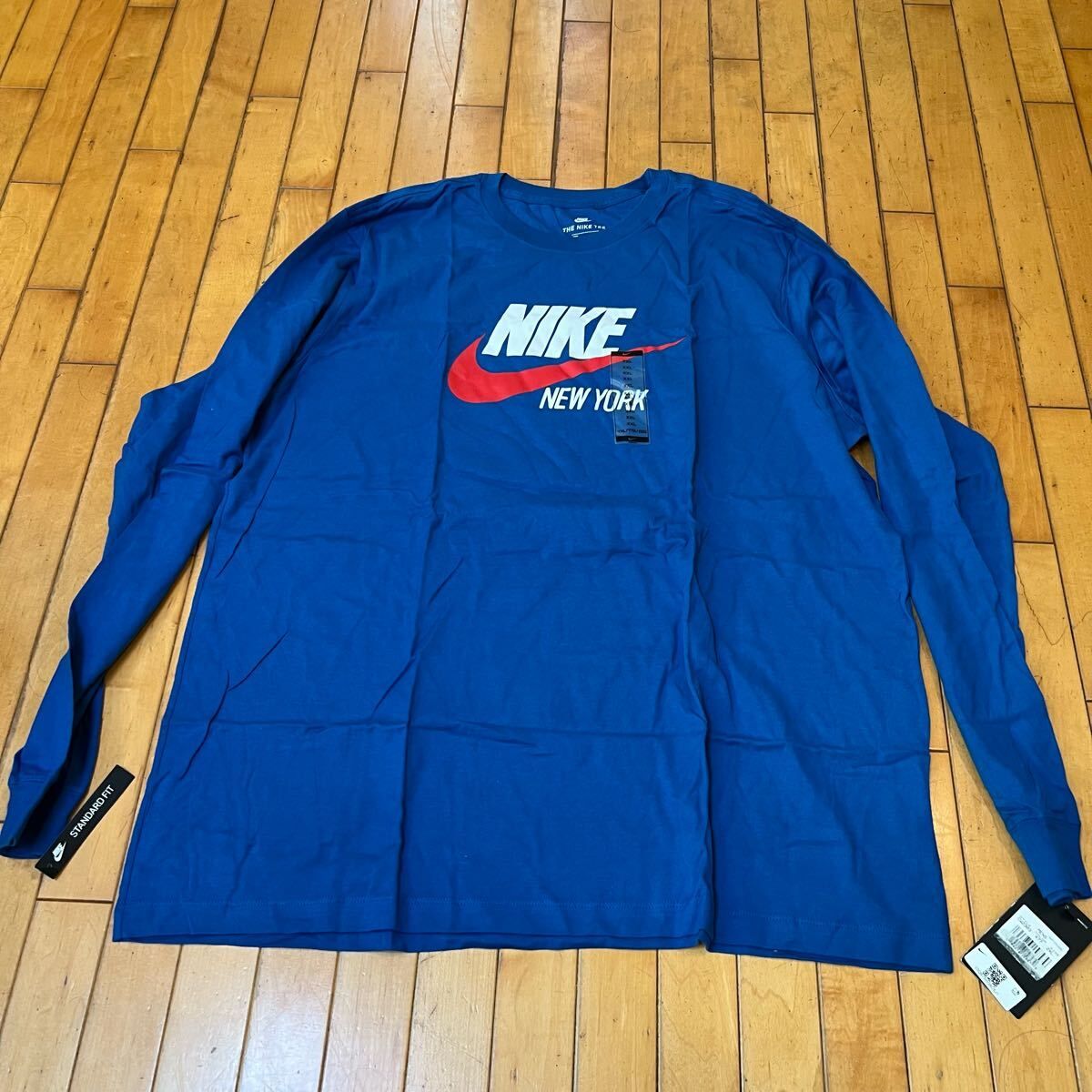 日本未発売 USサイズ XXL NIKE new york ロンTシャツ青
