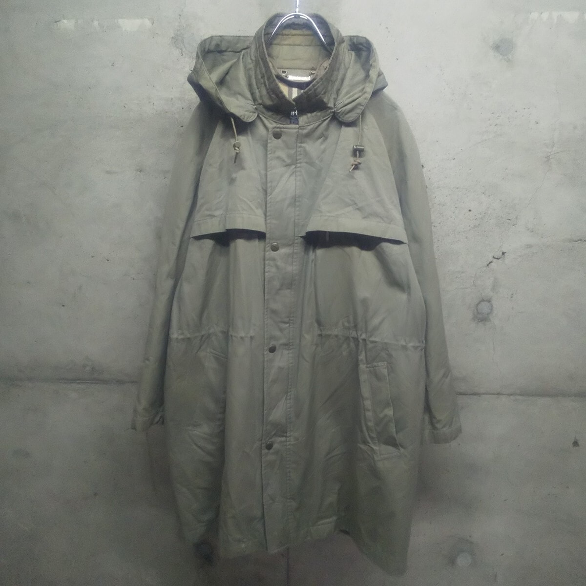 C (やや傷や汚れあり)】80s BURBERRYS モッズコート M カーキ ノバ