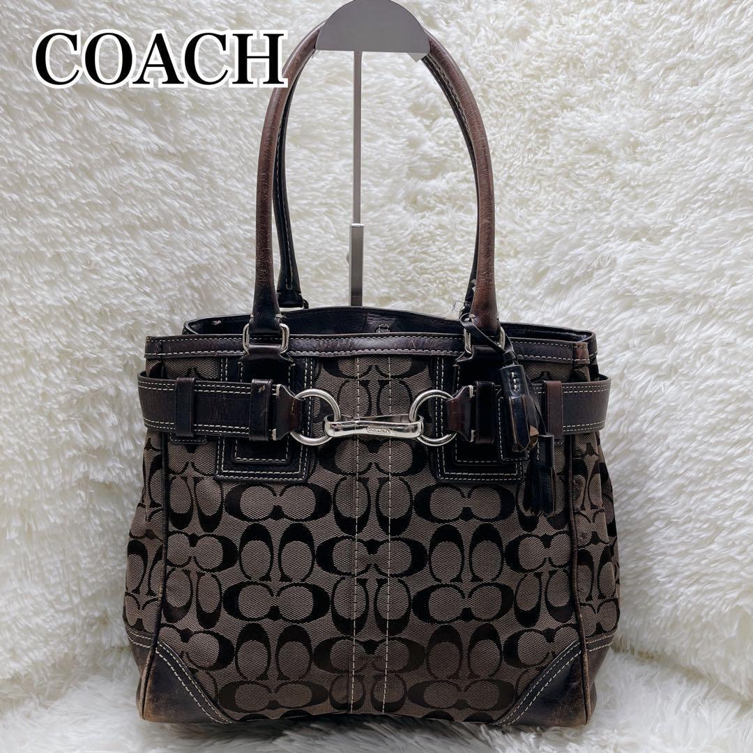 COACシグネチャーハンプトンズ キャリーオール トートバッグ 10247 茶