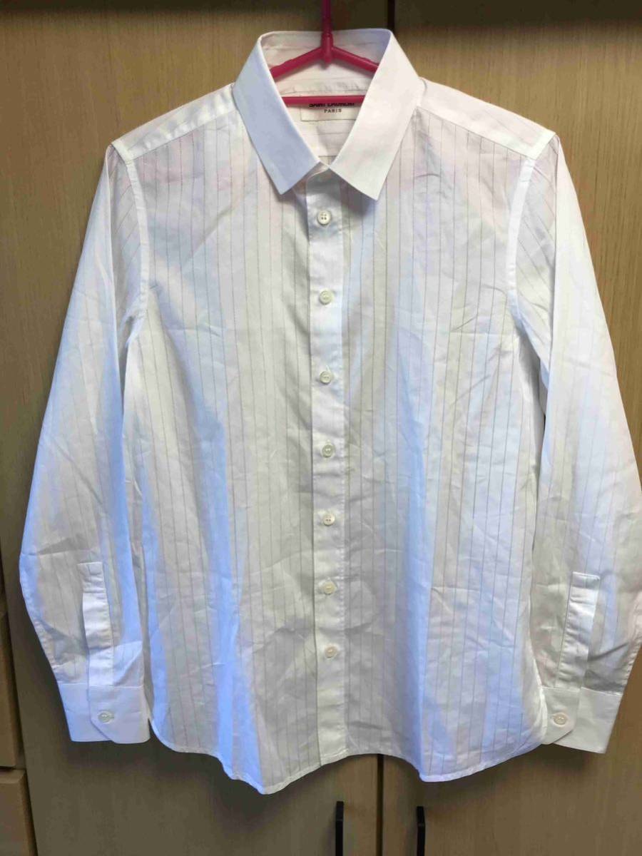 正規 18SS SAINT LAURENT PARIS サンローラン パリ Hedi Slimane エディ期　ストライプ レディース ドレス シャツ 白 F36 339975