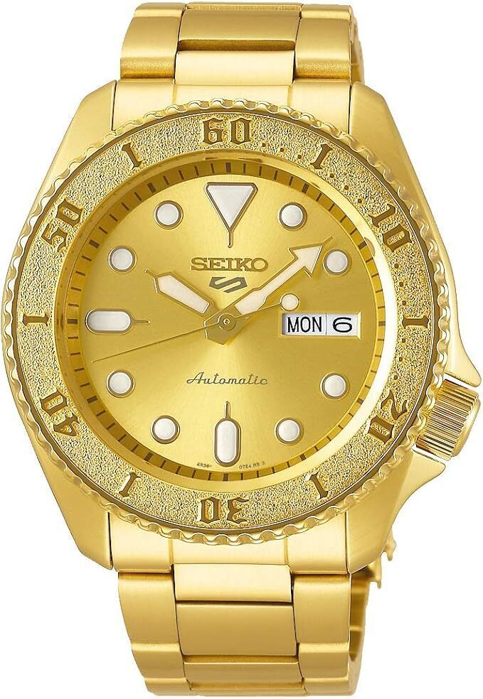 SEIKO 5 SPORTS 自動巻き ゴールド ダイバーズウォッチ腕時計
