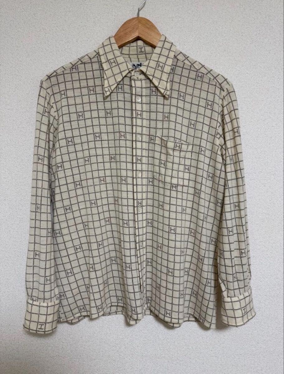 【Vintage】HERMES エルメス 長袖シャツ ウール 84年製