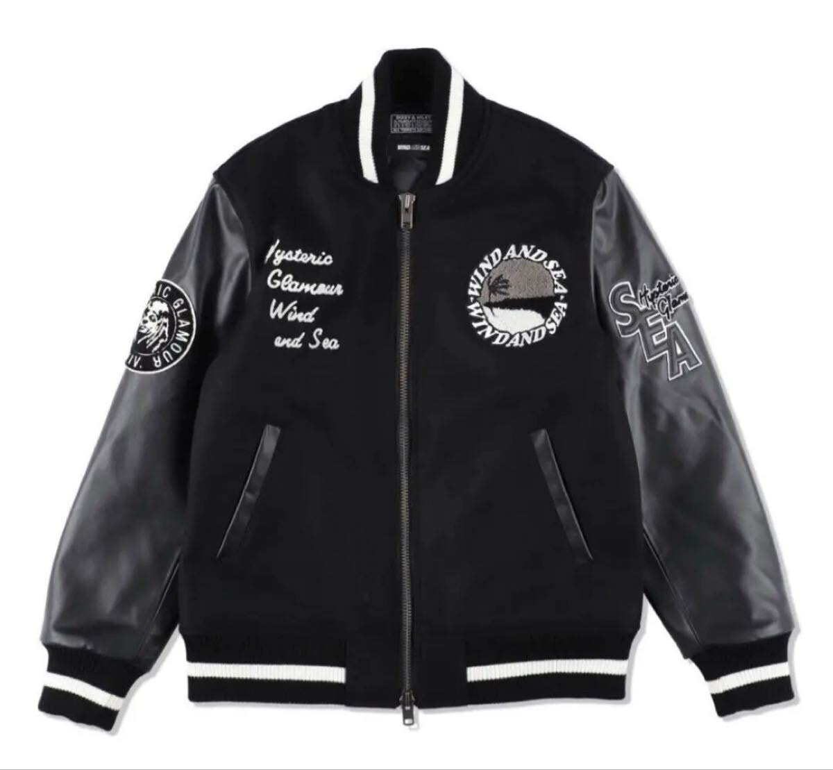 WIND AND SEA x The Rolling Stones Leather Riders Jacket 