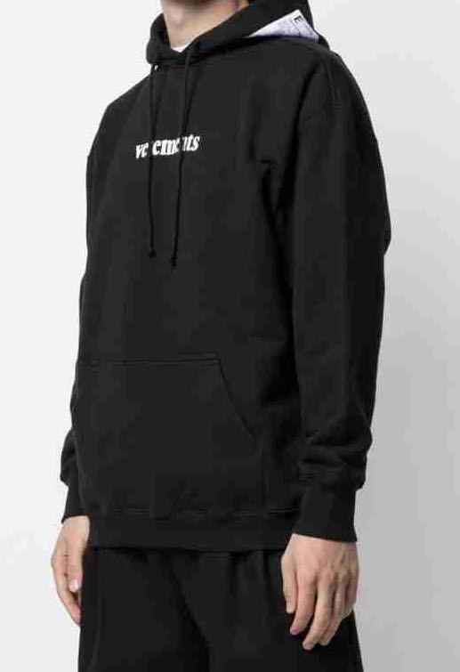 国内正規 20SS VETEMENTS ヴェトモン バーコード パッチ ロゴ オーバーサイズ プルオーバー フーディー パーカー 黒 XS SS20TR311