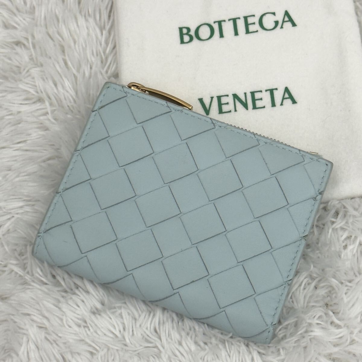☆極美品☆RFID内蔵 BOTTEGA VENETA ボッテガヴェネタ イントレチャート レザー 財布 二つ折り財布 ウォレット
