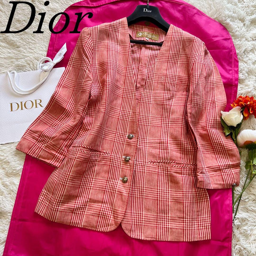 B (目立った傷や汚れなし)】【良品】Christian Dior チェック柄