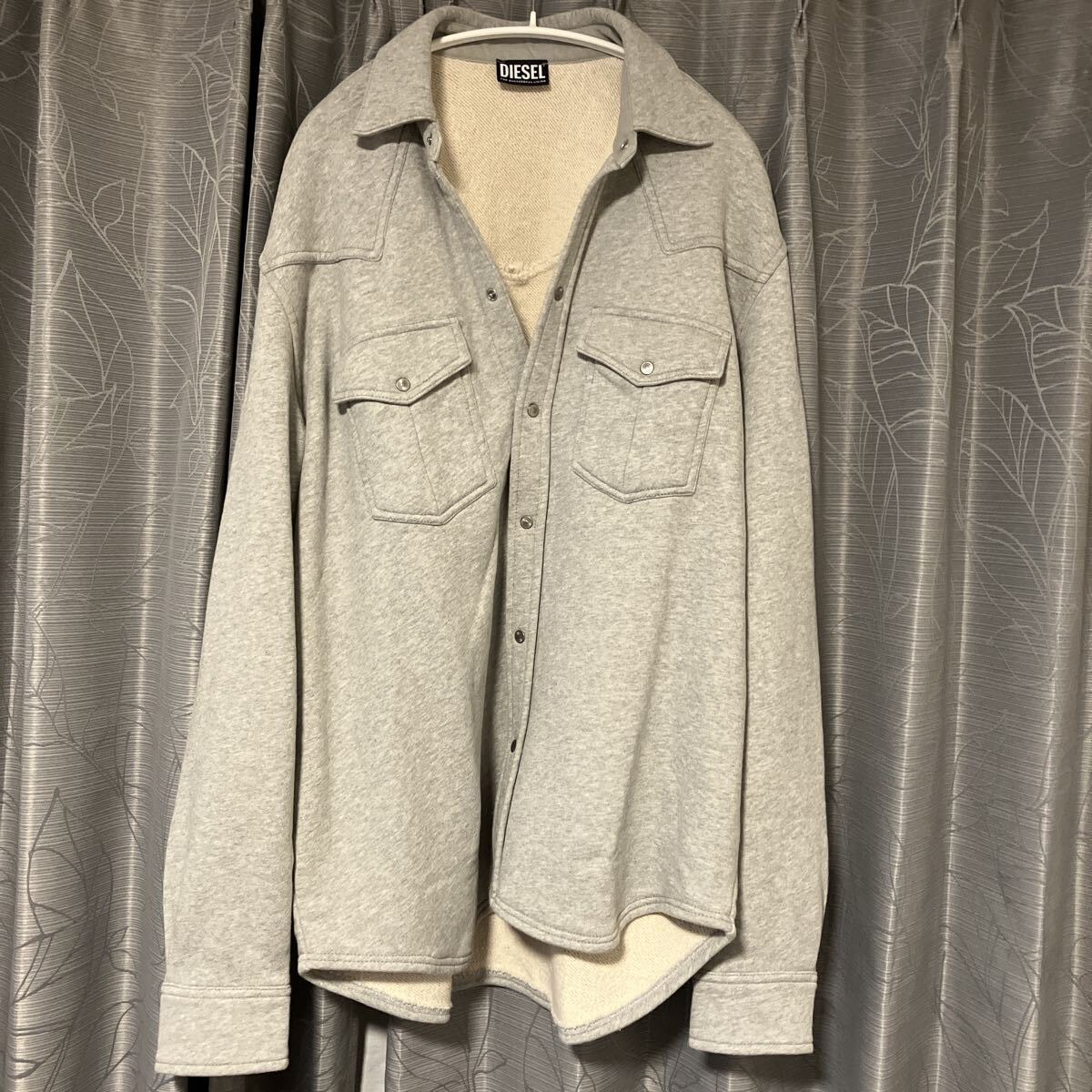 【新品未使用】DIESEL オーバーサイズシャツ スウェット素材　ディーゼル グレー Lサイズ