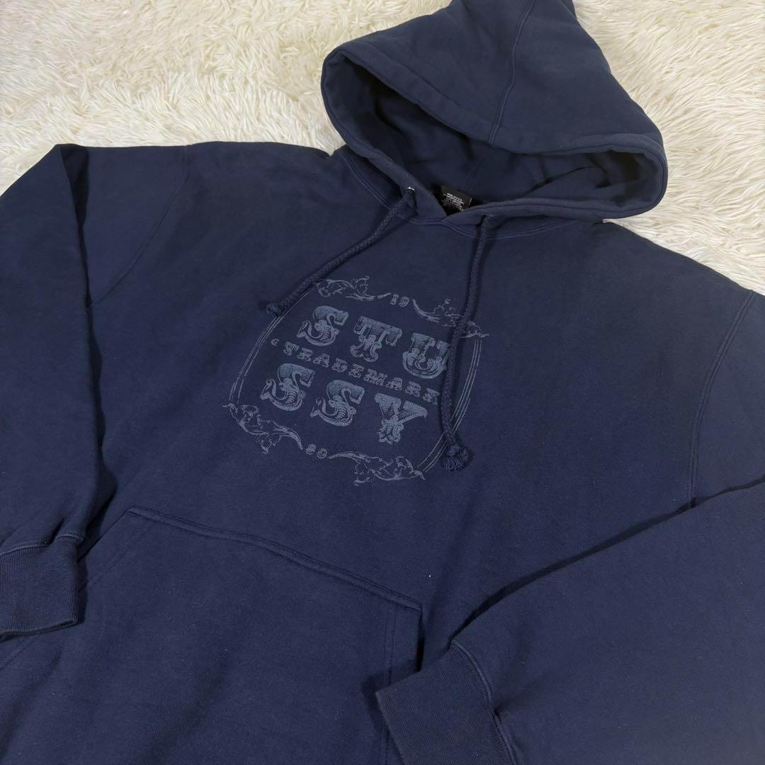 希少old stussy ステューシー　パーカー　ネイビー　USA製　XL