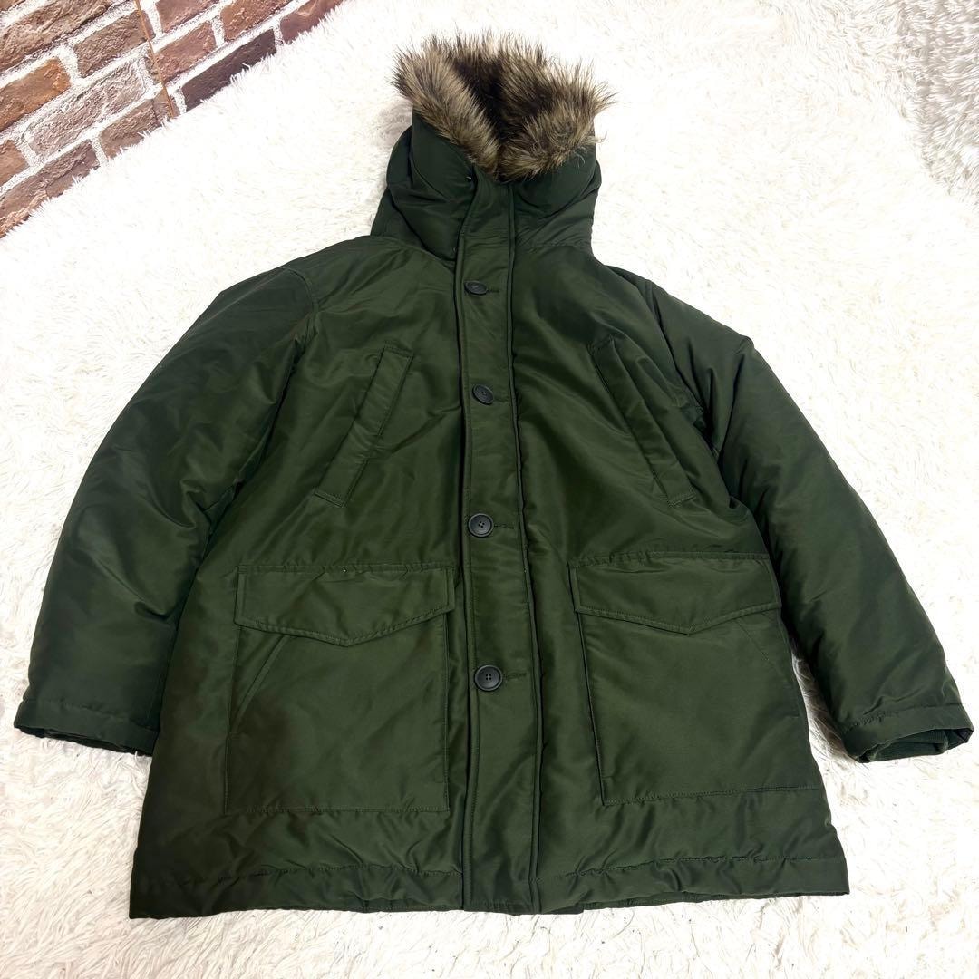 美品　ユニクロ ウルトラウォームハイブリッドダウンコート オリーブ XXL　大きいサイズ　希少サイズ　UNIQLO