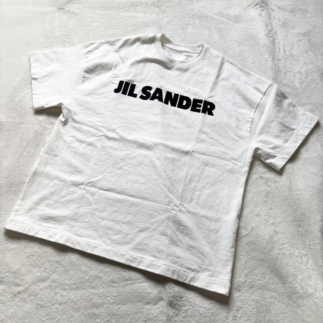 JIL SANDER ジルサンダー Tシャツ 半袖 白 S ロゴドン デカロゴ 23年モデル メンズ ホワイト トップス