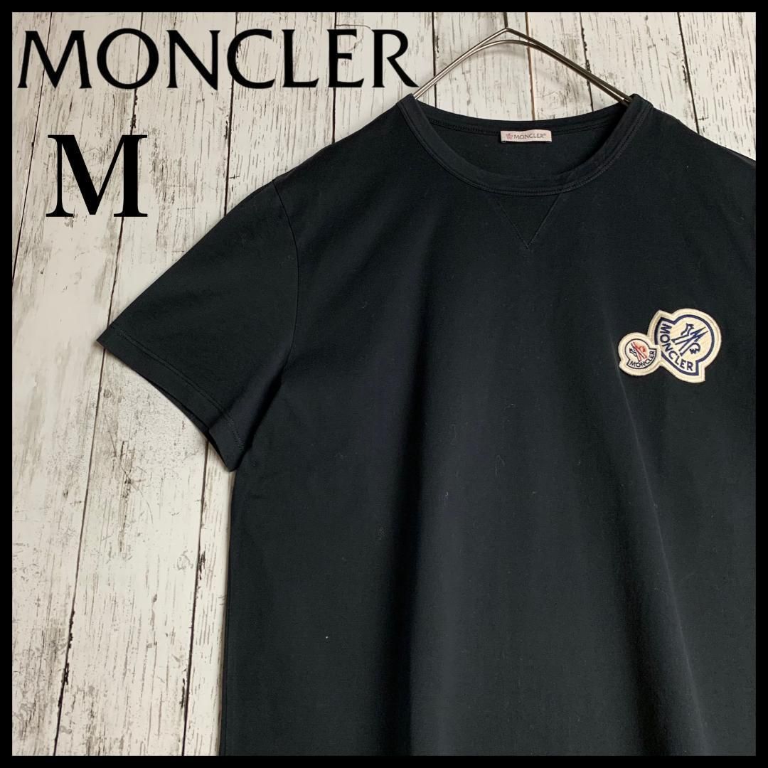【鑑定済み・最高級の逸品】モンクレール☆ダブルワッペンロゴ入りTシャツ/2525