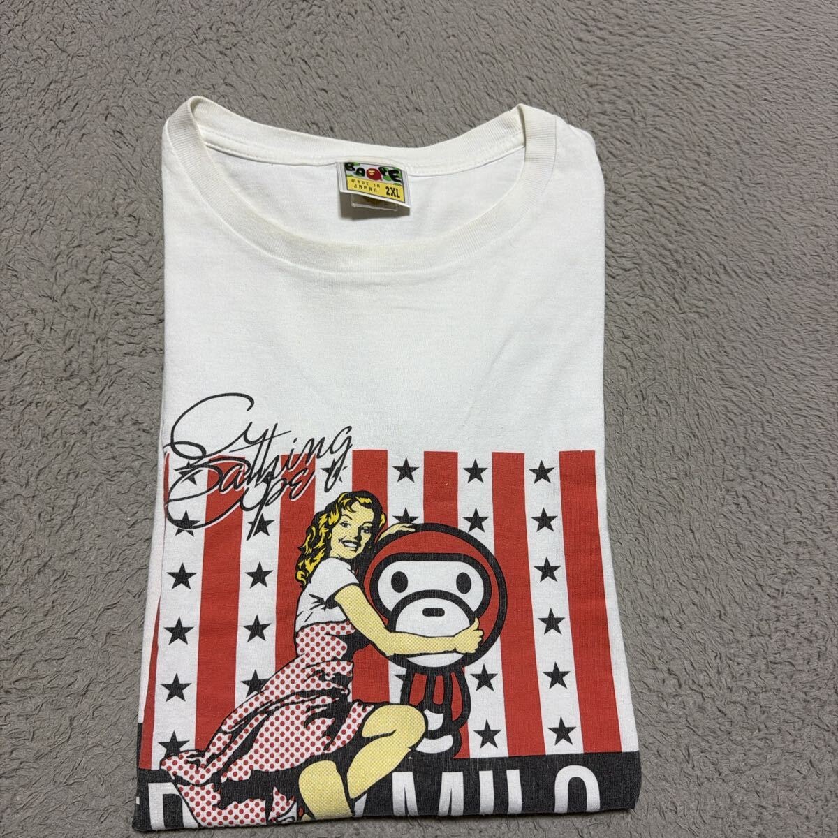 A BATHING APE Crystal Stone Cropped Tee 