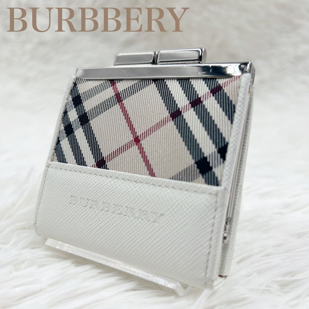 【極美品】Burberry がま口　ケース ノバチェック 楽天市場】【BURBERRY】バーバリー ノバチェック がま口 二つ折り財布