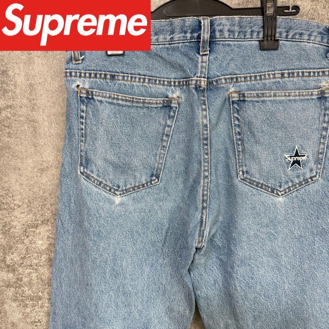 [大人気]　シュプリーム　デニム　ジーンズ　スターロゴ　ワンポイント