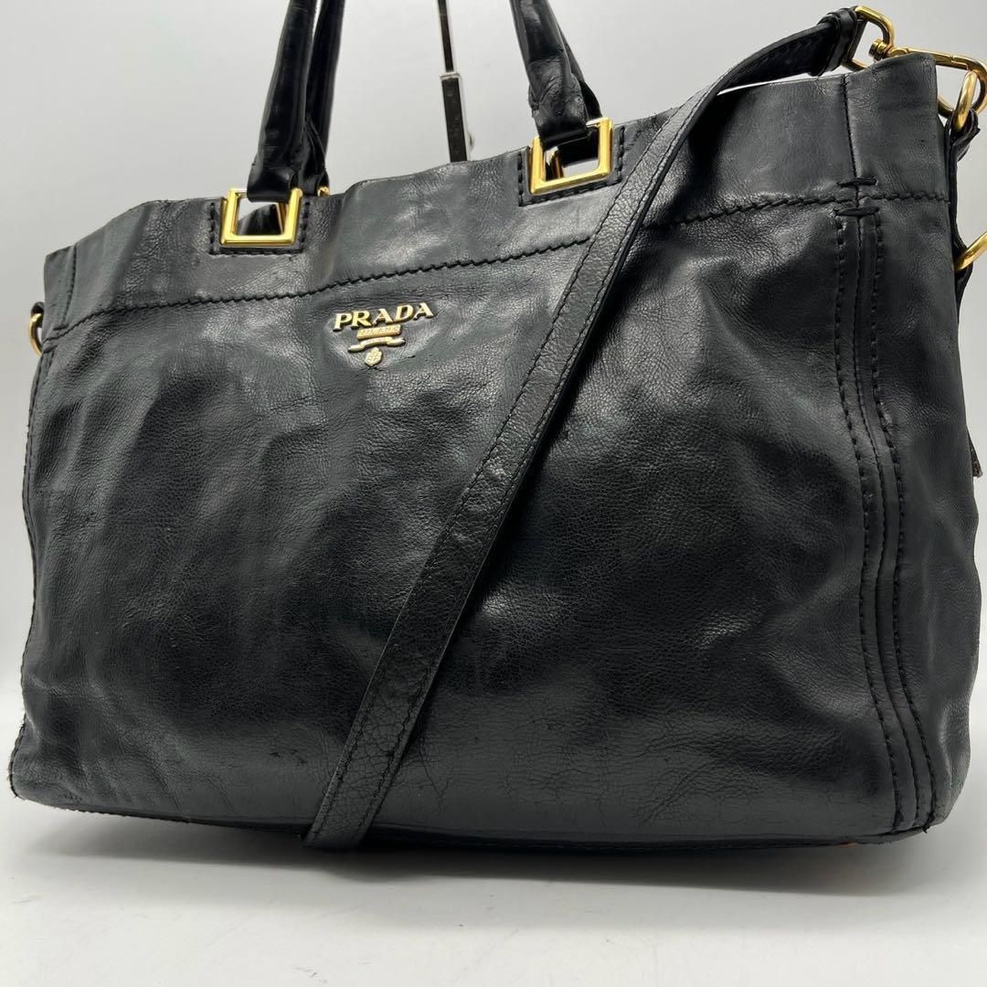 目立った傷や汚れなし】PRADA プラダ トートバッグ 2way