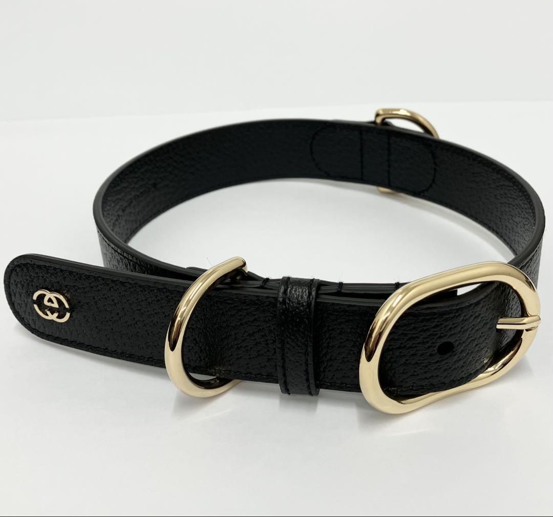 グッチ　GUCCI　インターロッキングG レザー　　首輪　犬　ペット GUCCI （新品・未使用品）グッチ インターロッキングG ラージ