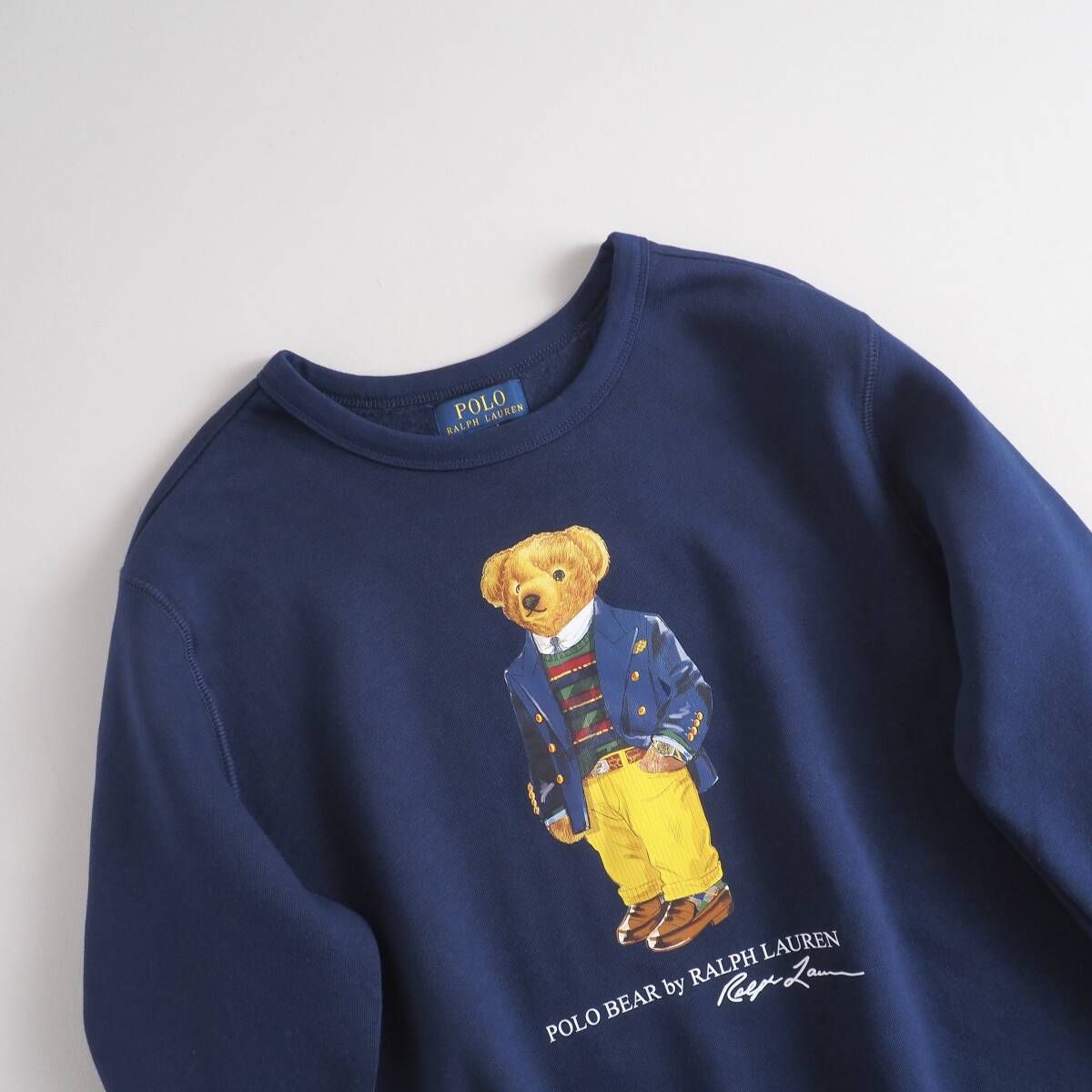 ラルフローレン　Ralph Lauren　スウェット　トレーナー　ポロベア　ネイビー　メンズ　美品
