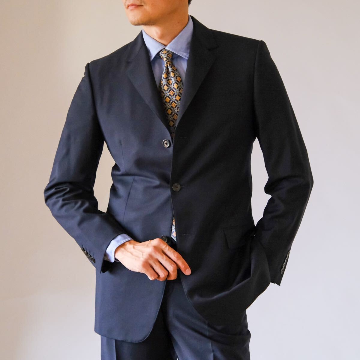 極美品LOUIS VUITTONルイヴィトンダークネイビースーツ48付属付