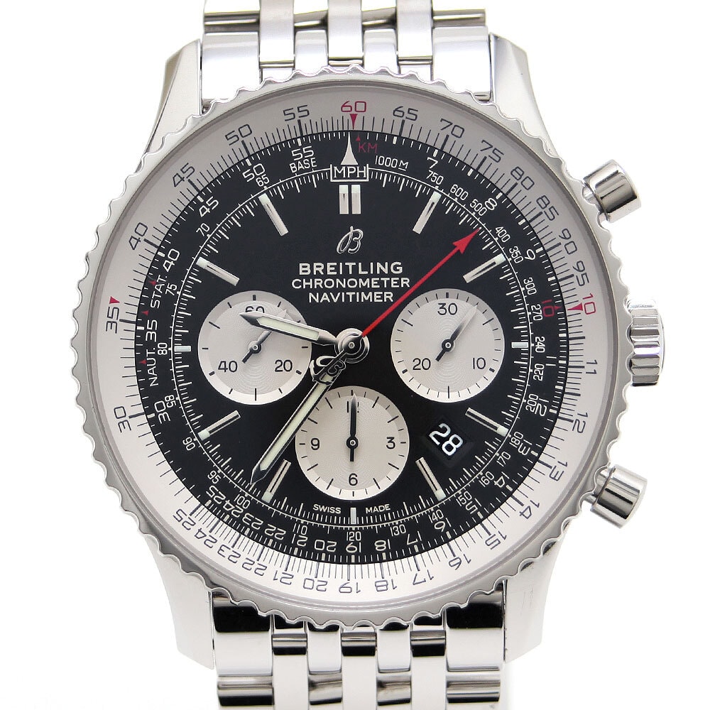 中古 BREITLING ブライトリング 腕時計 ナビタイマー1 NAVITIMER B01 クロノグラフ 46 AT AB0127211B1A1 自動巻き 黒文字盤 メンズ