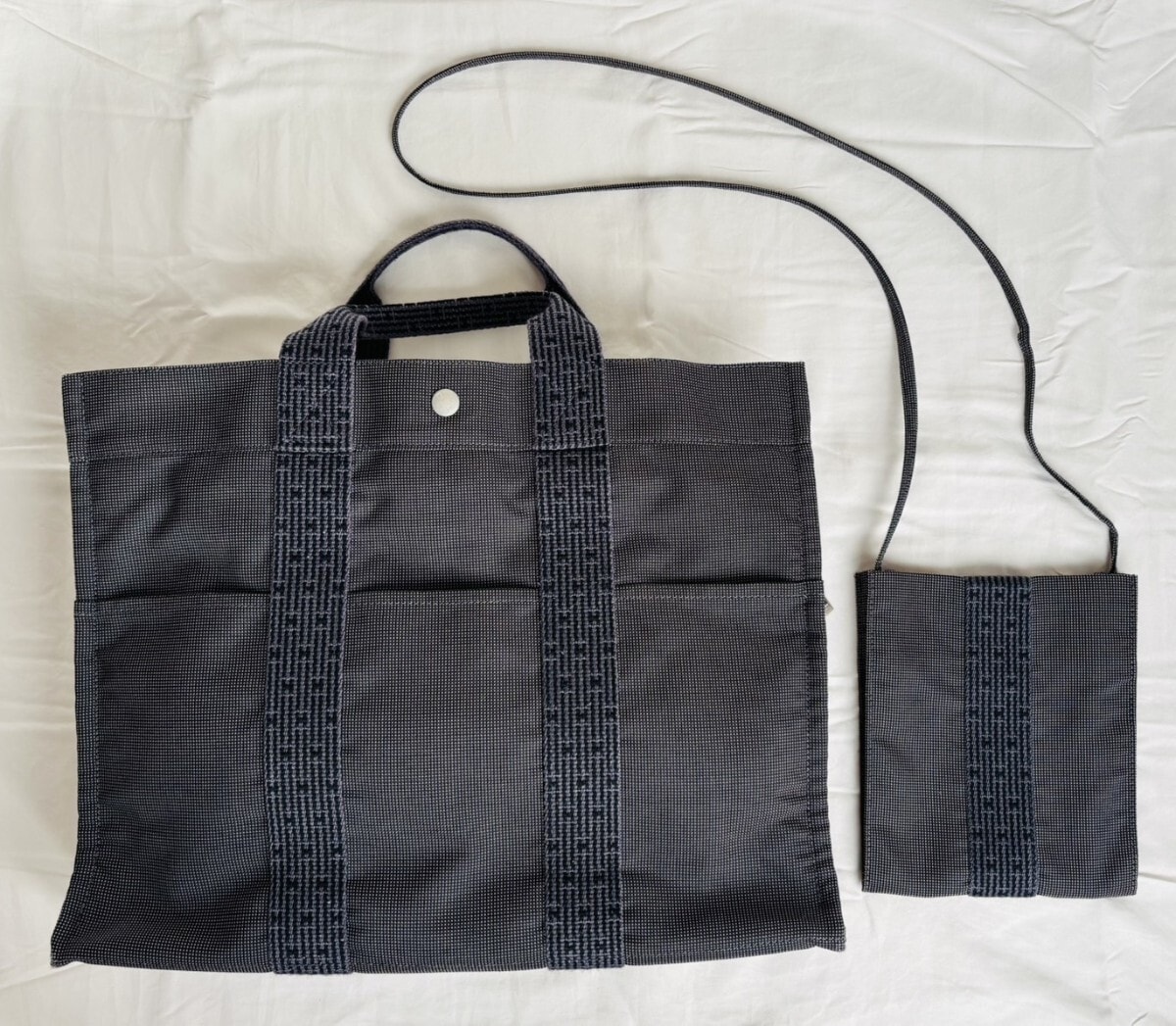 ●本物／正規品／廃盤品エルメス キャンバストート バッグ エールライン（Herline）& ポーチ 1点限り エルメス エールライン HERMES