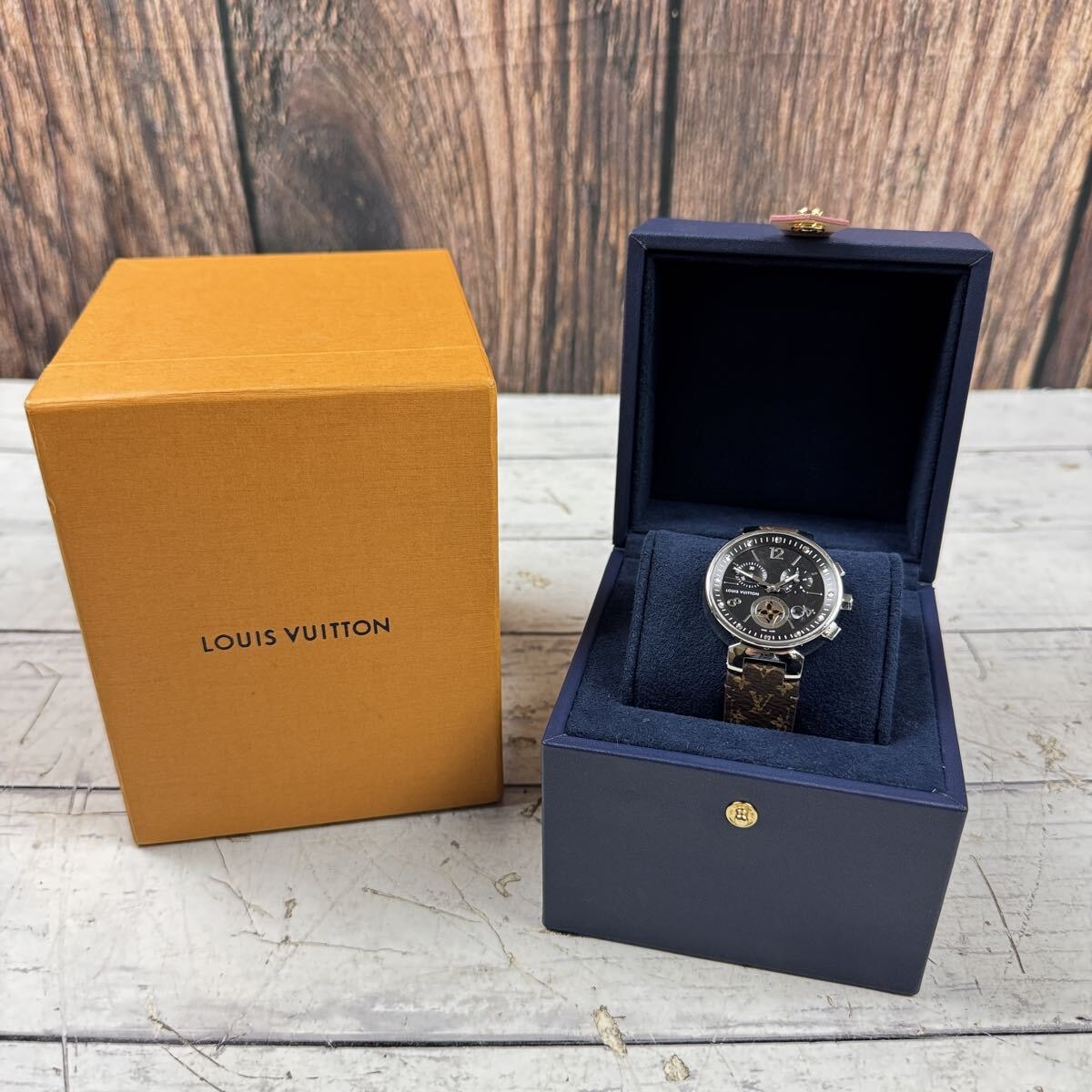 ルイヴィトン LOUIS VUITTON Q8G01 タンブール ムーンスター クロノグラフ クォーツ 腕時計