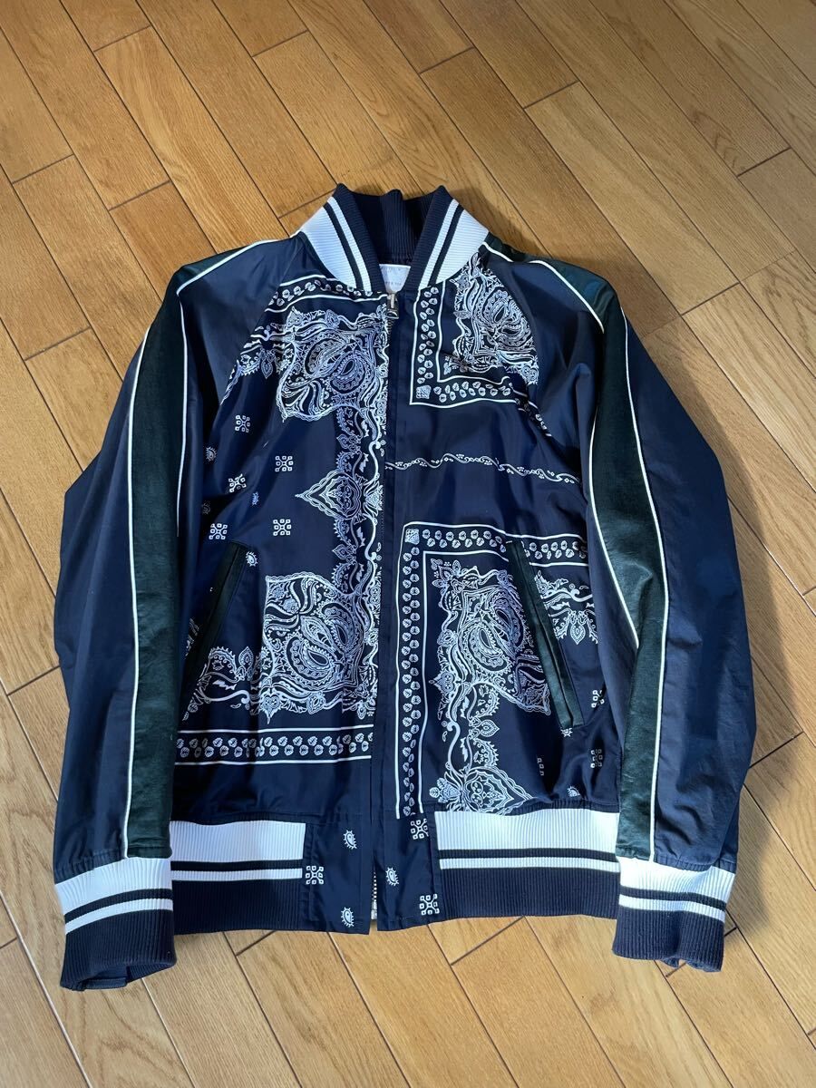 19ss sacai ペイズリー　スカジャン　size 2 サカイ　ブルゾン　ジャケット　ブルゾン　バンダナ