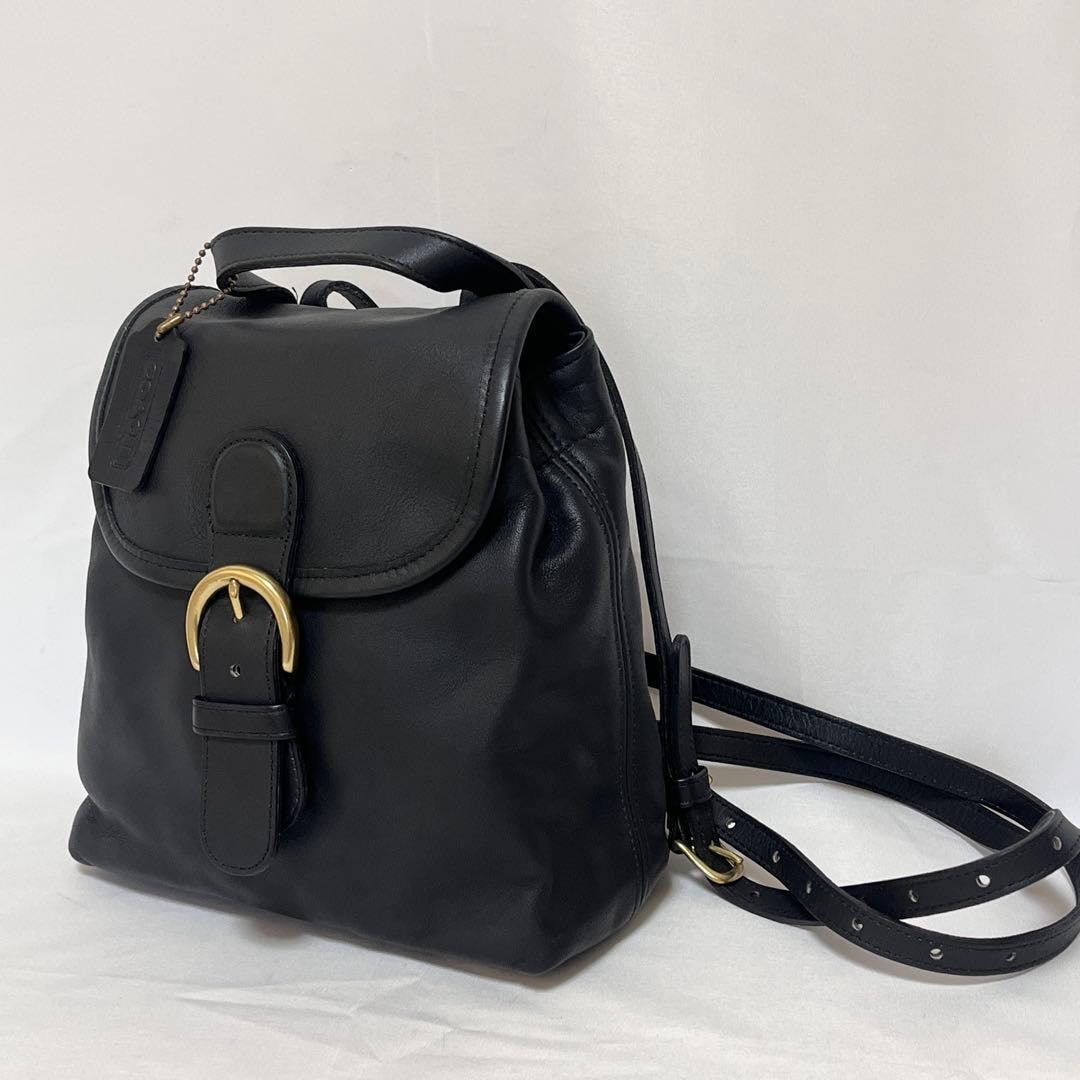 COACH オールドコーチ グラブタンレザー ビジネスバッグ ブラック 5286 C (やや傷や汚れあり)】OLD COACH オールドコーチ バックパック
