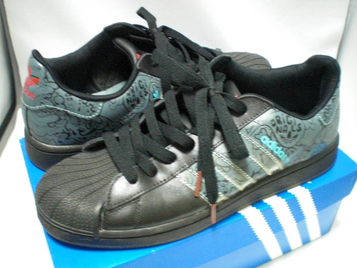 【割引】adidas アディダス★SUPERSTARⅡ スーパースターⅡ★ブラック・グラフィック★28センチ
