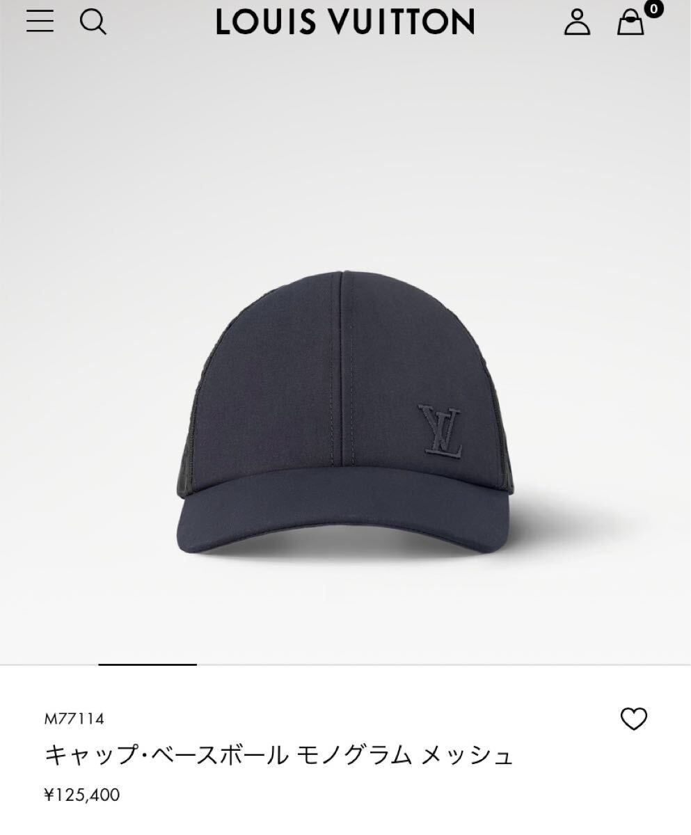 【美品】Louis Vuitton ベースボールキャップ M77114 ブラック