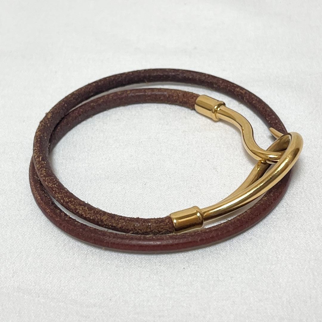 D (傷や汚れあり)】HERMES エルメス ジャンボブレスレット レザー