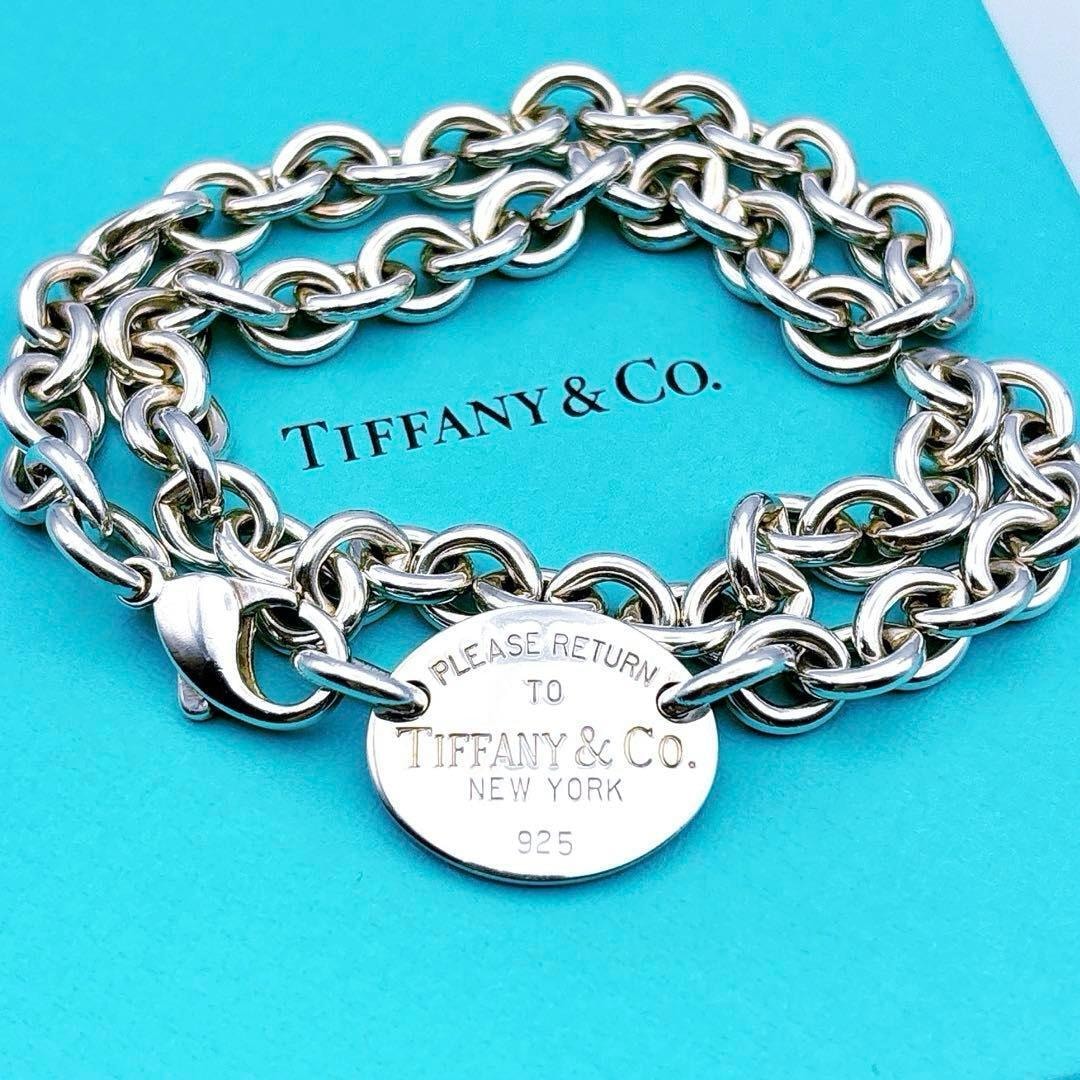極美品 リターントゥ ティファニー 　オーバル　チョーカー　ネックレス　シルバー