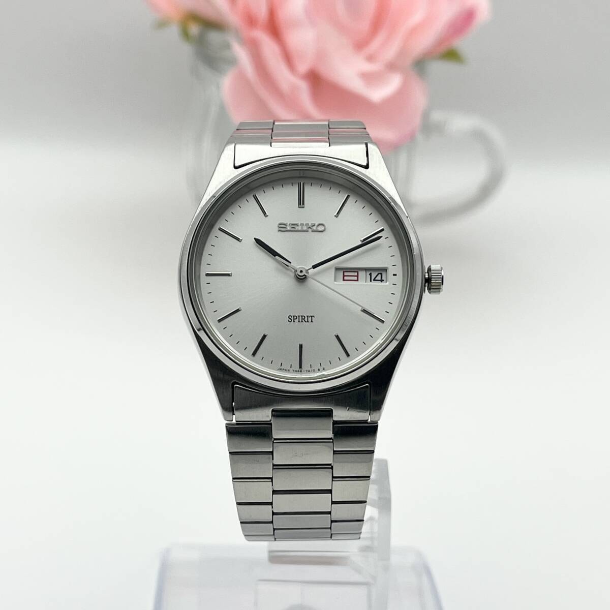 《稼働品》SEIKO★セイコー★SPIRIT★スピリット★クォーツ 腕時計★デイデイト★メンズ★管理 723h